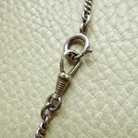 Vintage Scandinavian Silver Curb Link Watch Chain Necklace with Oversized Bolt Clasp pendant – 17.5 Inch Length