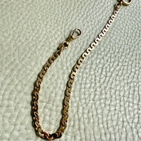 Dated 1930 18k Gold Virola Link Watch Chain Necklace Extender with Large Bolt Clasp - 10.25 inch length