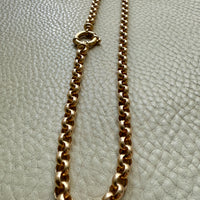 Chubby! 18k Gold Rolo Link Necklace with Large Bolt Clasp - 17.8 inch length