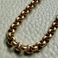 Chubby! 18k Gold Rolo Link Necklace with Large Bolt Clasp - 17.8 inch length