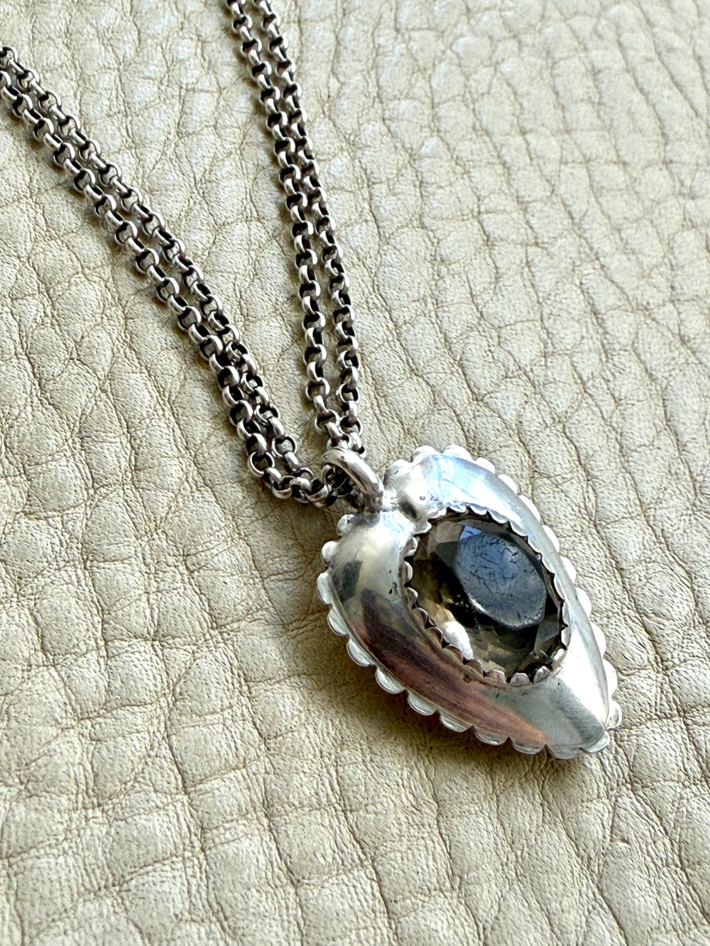 Antique Double Rolo Link Necklace with Barrel Clasp - 18.8 inch length