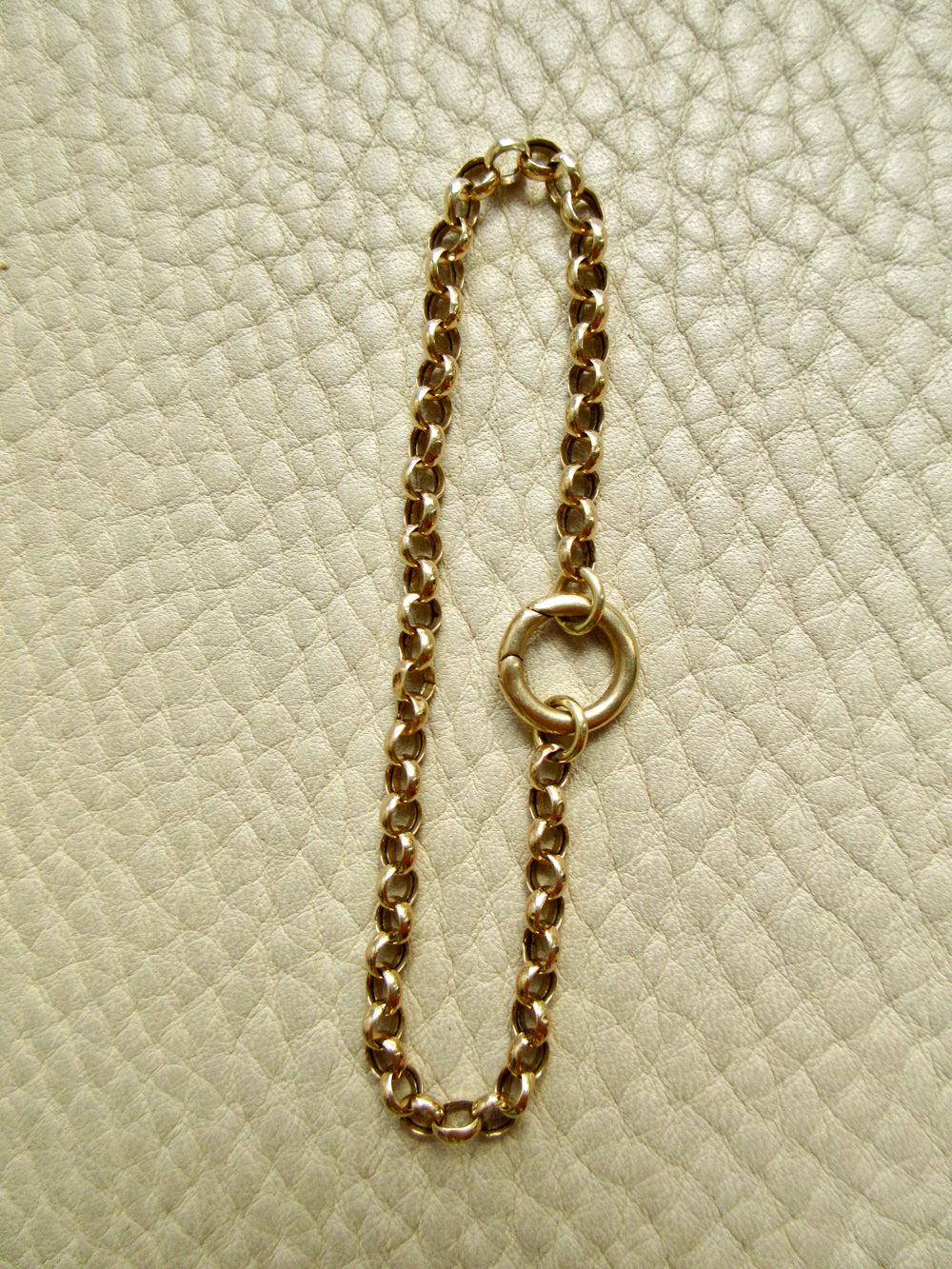 Vintage 14k Gold Rolo Chain Bracelet with Push Clasp – 6.7 Inch Length