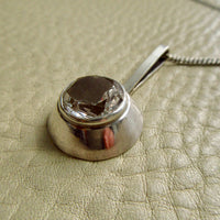 Vintage Swedish Rock Crystal Pendant Necklace Sterling Silver – 20 Inch Length