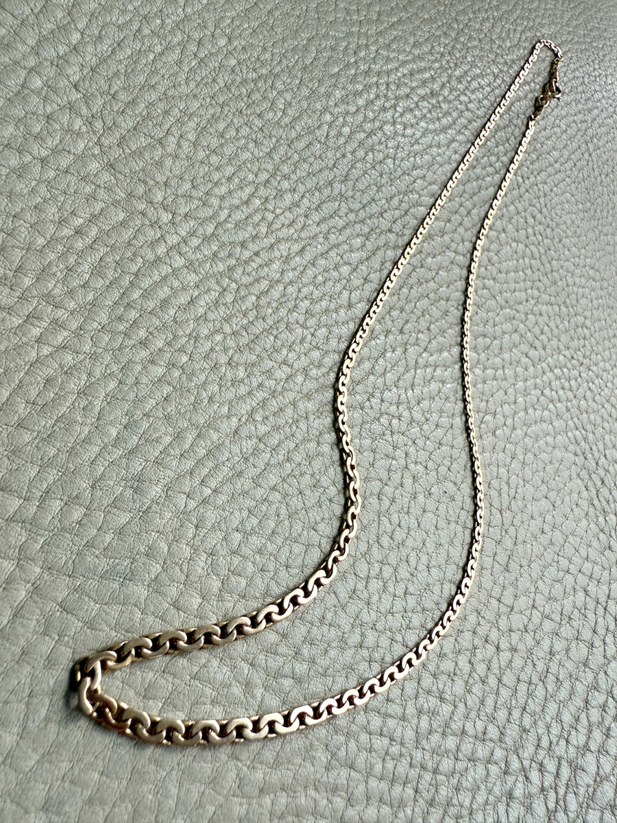 Vintage 18k gold Virola Link Necklace - Graduated width - 17.4 inch length