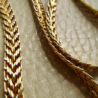 UnoAErre Shimmering Italian Woven Flat Lay Necklace in 14k Gold - 16 inch length