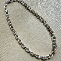 CHUNKY Vintage Sterling Silver Biker Chain Necklace - 19.5 inch length