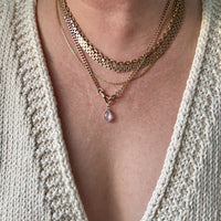SILKY! Midcentury Italian Brick Link Necklace 18k Gold – 18.5 Inch Length