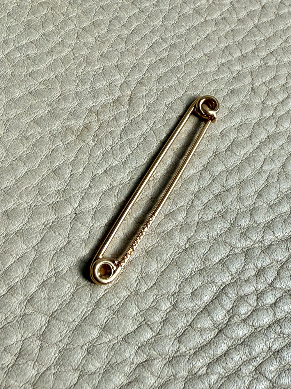 1936 Swedish Vintage 18k gold safety pin brooch or chain extender - 1.8 inch length