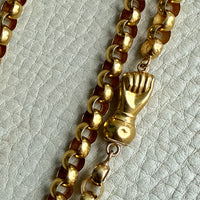 1834 Antique Long Length Rolo Link Necklace 22k Gold - 54.3 inch length