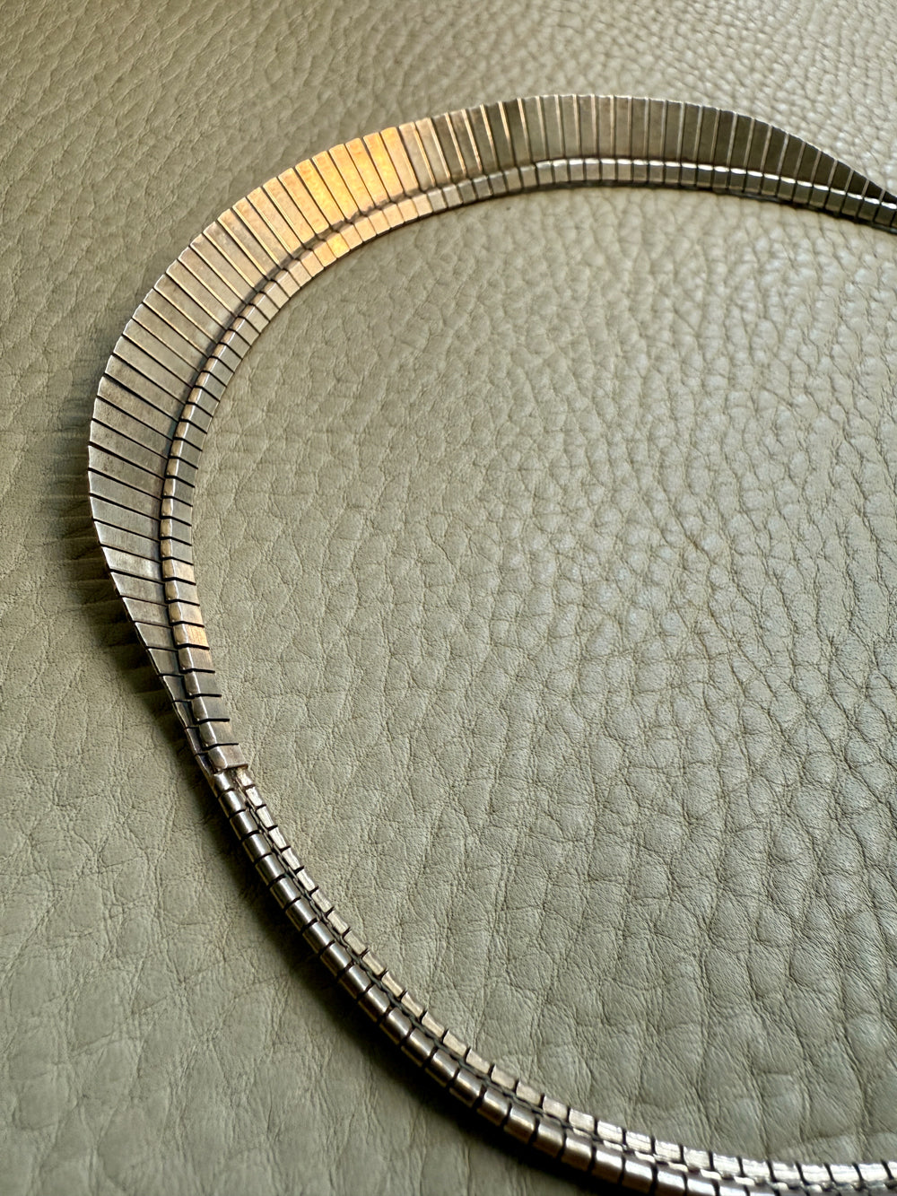 Italian 1950s/60s era Sterling Silver Cleopatra Collar Necklace - 16.2 inch length