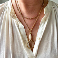Vintage Chunky Biker Link Necklace in 14k Gold - Signed BNH - 17.8 Inch length
