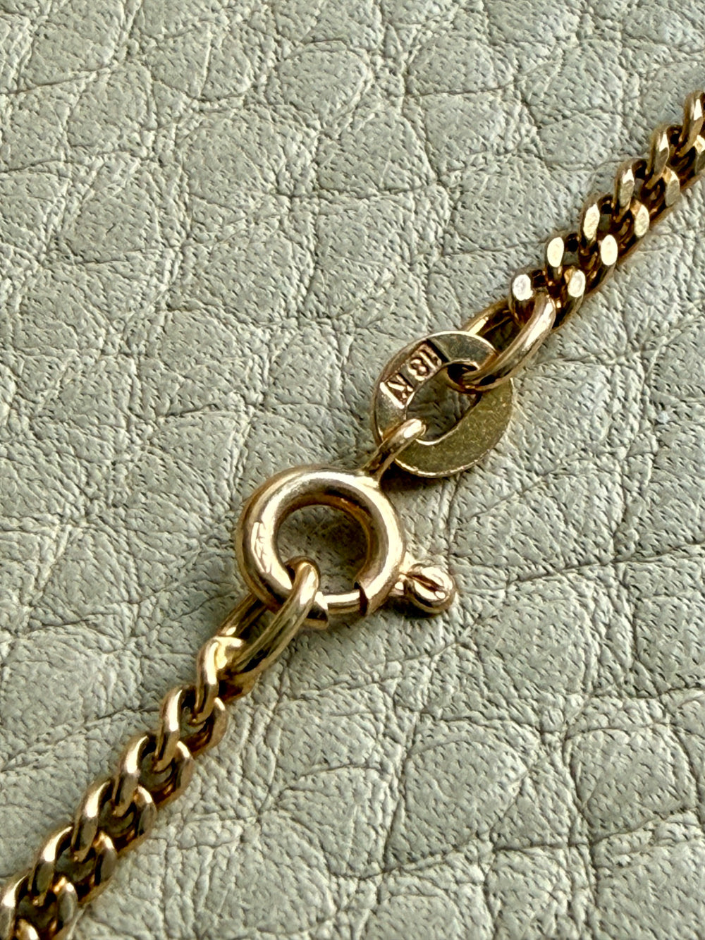 Vintage Swedish 18k Gold Curb Link Necklace – 24.5 Inch Length
