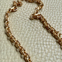 YUM! 1979 Swedish Vintage 81g Biker Link Chain Necklace 18k Gold – 24 Inch Length