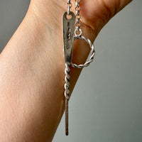 Lariat Style Vintage Rolo Link Necklace in Sterling Silver - 32.7 inch length