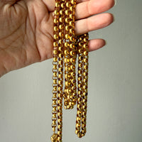 1834 Antique Long Length Rolo Link Necklace 22k Gold - 54.3 inch length