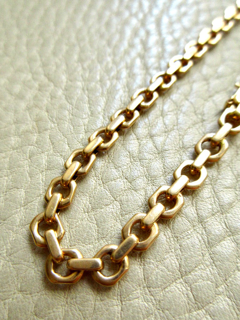 1950 Swedish Vintage Biker Link Bracelet 18k Gold – 8.1 Inch Length