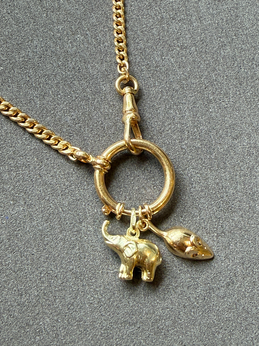 Vintage 14k Gold Mouse Charm – 0.9 inch