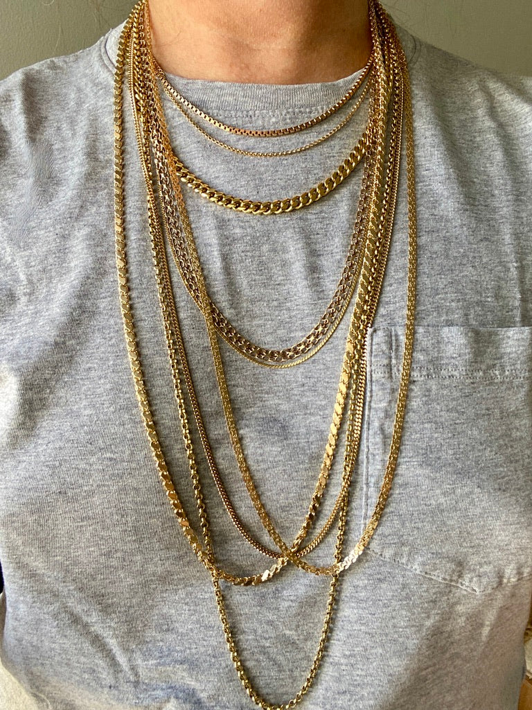 1982 Swedish Lacey 18k Gold I-link necklace - 31.5 inch length