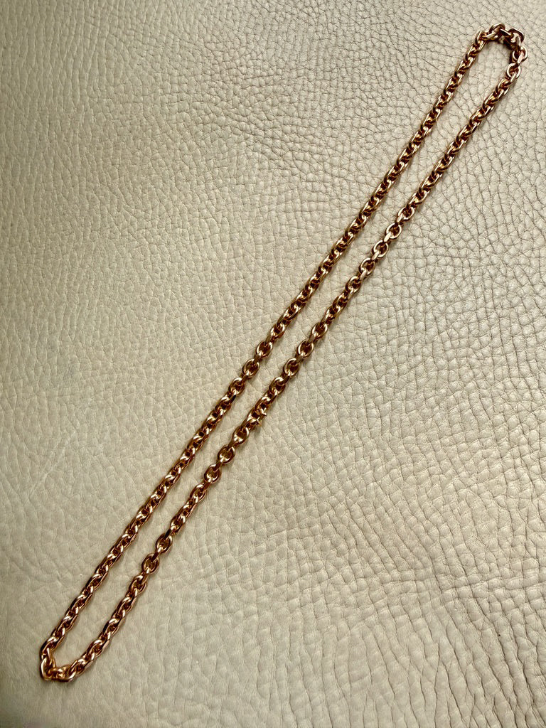 YUM! 1979 Swedish Vintage 81g Biker Link Chain Necklace 18k Gold – 24 Inch Length