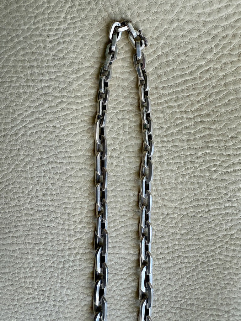 UNIQUE Chunky Sterling Silver Taxco Graduated Link Necklace - 22.9 inch length