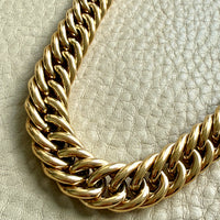 FAB! Chubby 49g Graduated Vintage UnoAErre Curb Link Necklace 18k Gold – 18 Inch Length