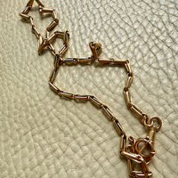 1917 Antique Swedish Double Fetter Watch Chain Necklace in 18k Gold - 17.6 inch length