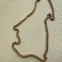 Antique 9k Gold Cable Link Necklace with Barrel Clasp - 17.5 inch length