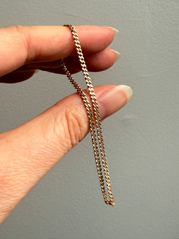 Victorian era 18k gold skinny pressed curb bracelet - 7.3 inch length