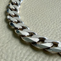 CHUNKY!! Sterling Silver Curb Chain Necklace - 20 inch length