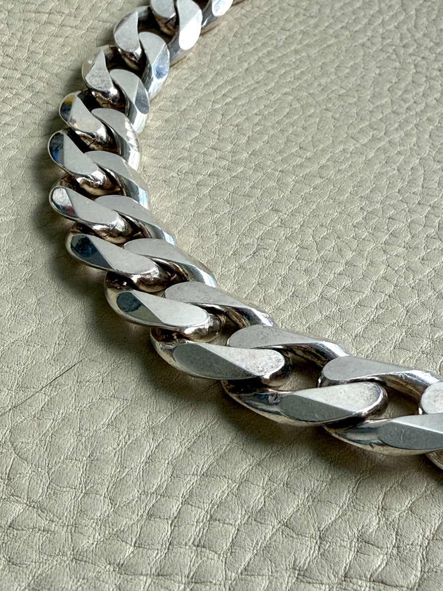 CHUNKY!! Sterling Silver Curb Chain Necklace - 20 inch length