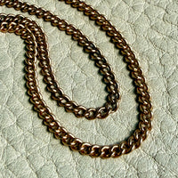 1905 Antique Swedish Curb Link Watch Chain necklace in 18k gold - 17.3 inch length