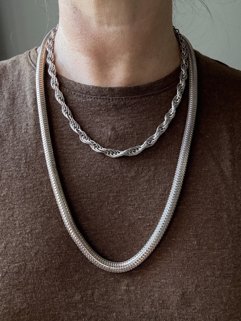 1976 Birmingham Sterling Silver Spiral Link Necklace - 19.75 inch length
