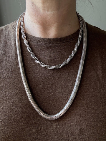 1976 Birmingham Sterling Silver Spiral Link Necklace - 19.75 inch length