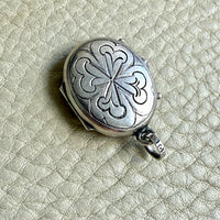 1829 Swedish Silver Antique Locket Pendant with Botanical engraving for Ella