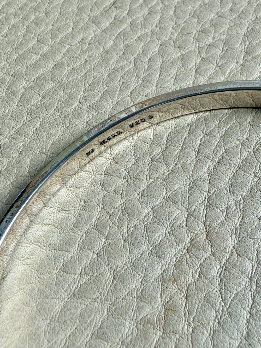 Heavy Solid Bangle Signed - Solid Sterling Silver - 7.7 inch interior circumference