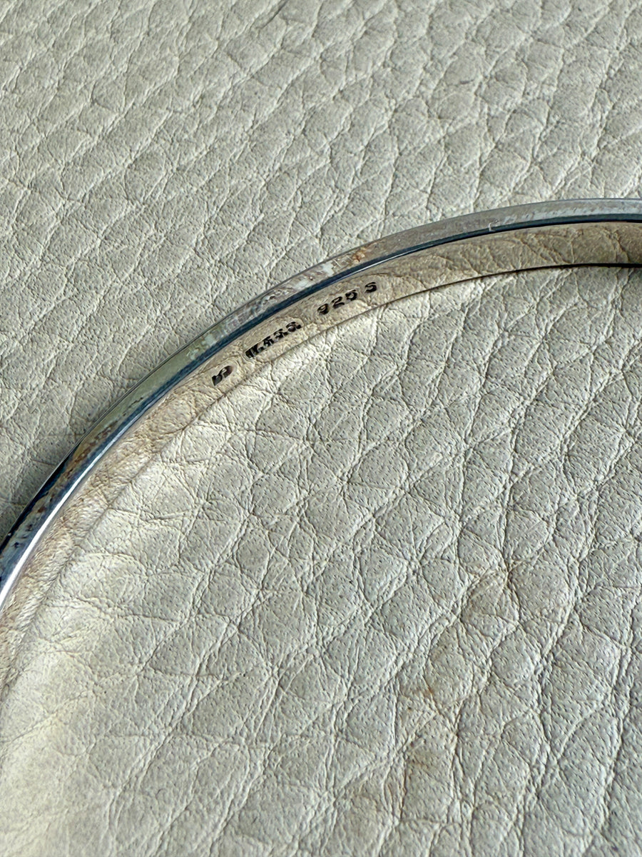 Heavy Solid Bangle Signed - Solid Sterling Silver - 7.7 inch interior circumference