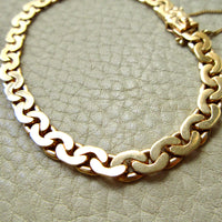 Exquisite 1940 Swedish Vintage Virola Link Bracelet 18k Gold – 7.5 Inch Length