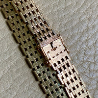 14k gold Danish brick link bracelet - textured and reversible - 7.75 inch length