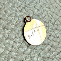1937 "Inge" 18k Gold Engraved Round Medallion Pendant for Necklace - Scandinavian Vintage
