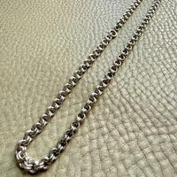 Vintage Silver Double Rolo Link Necklace – 16 Inch Length