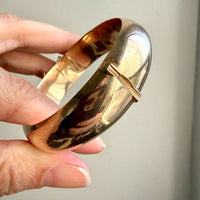 BEAUTIFUL! 1966 Finnish Vintage Round Wide Hinged Bangle 14k Gold- 7.3 inch interior circumference