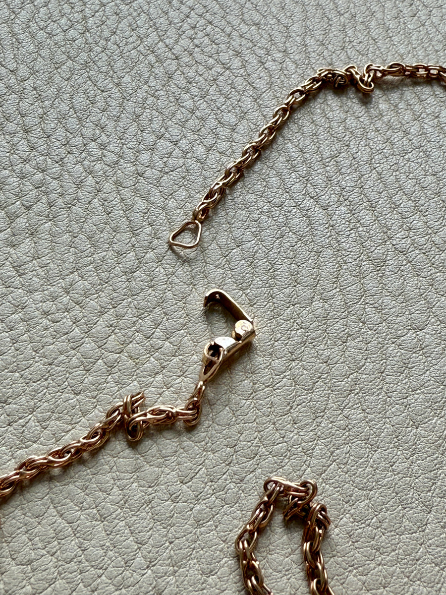 Foxtail Link Chain Necklace in 18k Solid Gold - 25.75 inch length