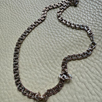 Vintage Silver Double Link Chain Necklace - 18 inch length