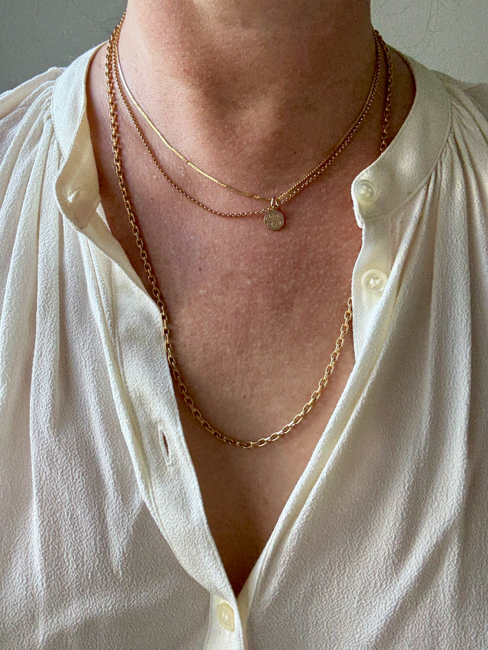 Skinny Vintage Italian S-chain in 18k gold - 16.75 inch length
