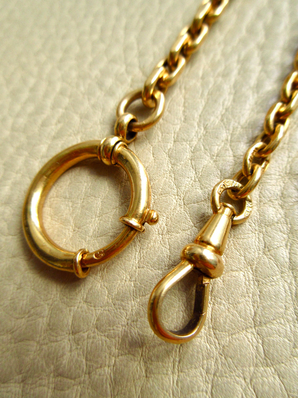 Vintage Swedish 18k Gold Biker Link Watch Chain Necklace – 20.9 Inch Length