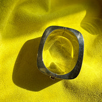 WIDE Sterling Silver Taxco Hinged Bangle - 6.6 inch interior circumference