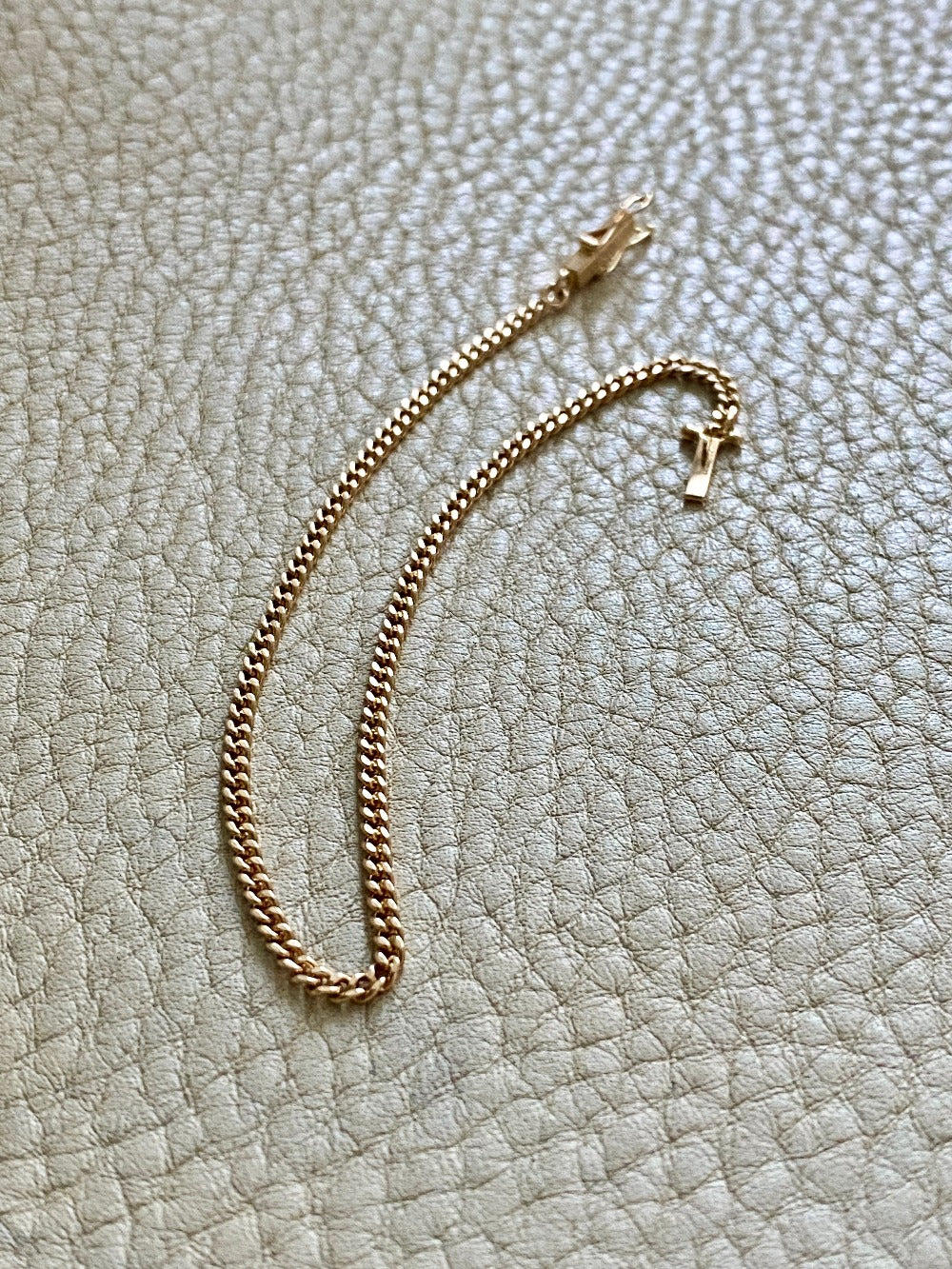 Vintage 18k gold curb bracelet - 7.2 inch length
