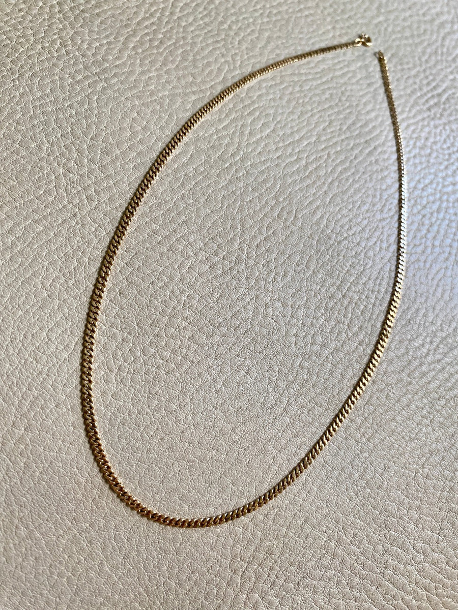 Vintage 18k gold pressed curb link necklace - 17.7 inch length
