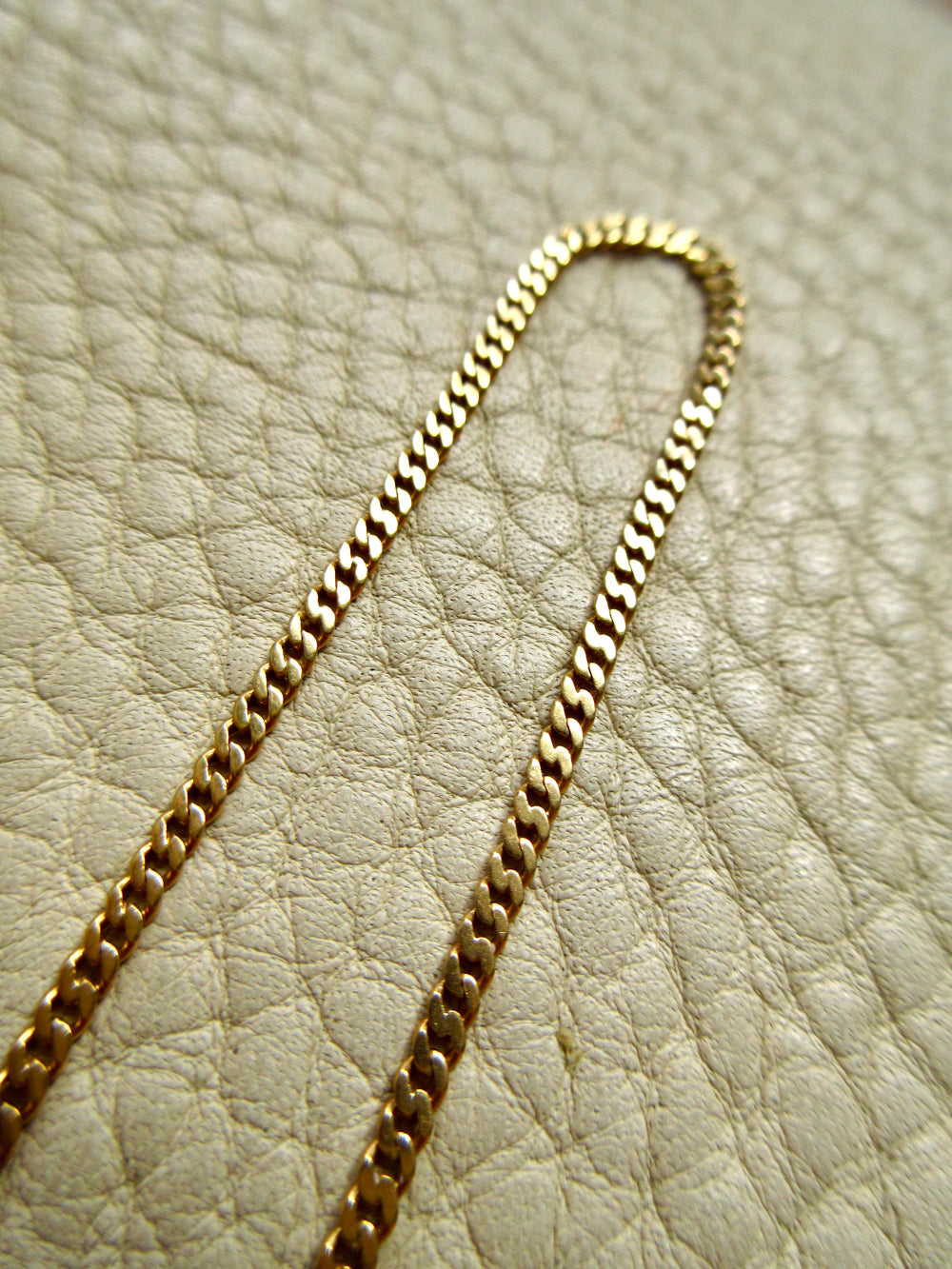 Scandinavian Vintage 18k Gold Pressed Curb Chain – 18.25 Inch Length