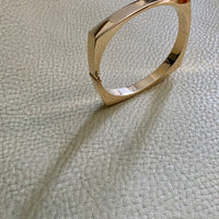 Incredible!! Danish 14k gold geometric hinged bangle - Midcentury era - by Bernhard Hertz